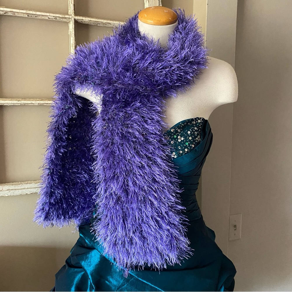 Stunning purple hand crafted scarf